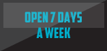 open 7 days a week - laset madness